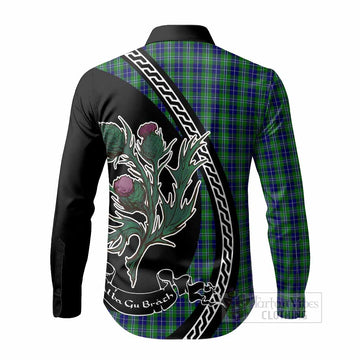 Douglas Family Crest Tartan Long Sleeve Button Shirts Alba Thistle Inspired