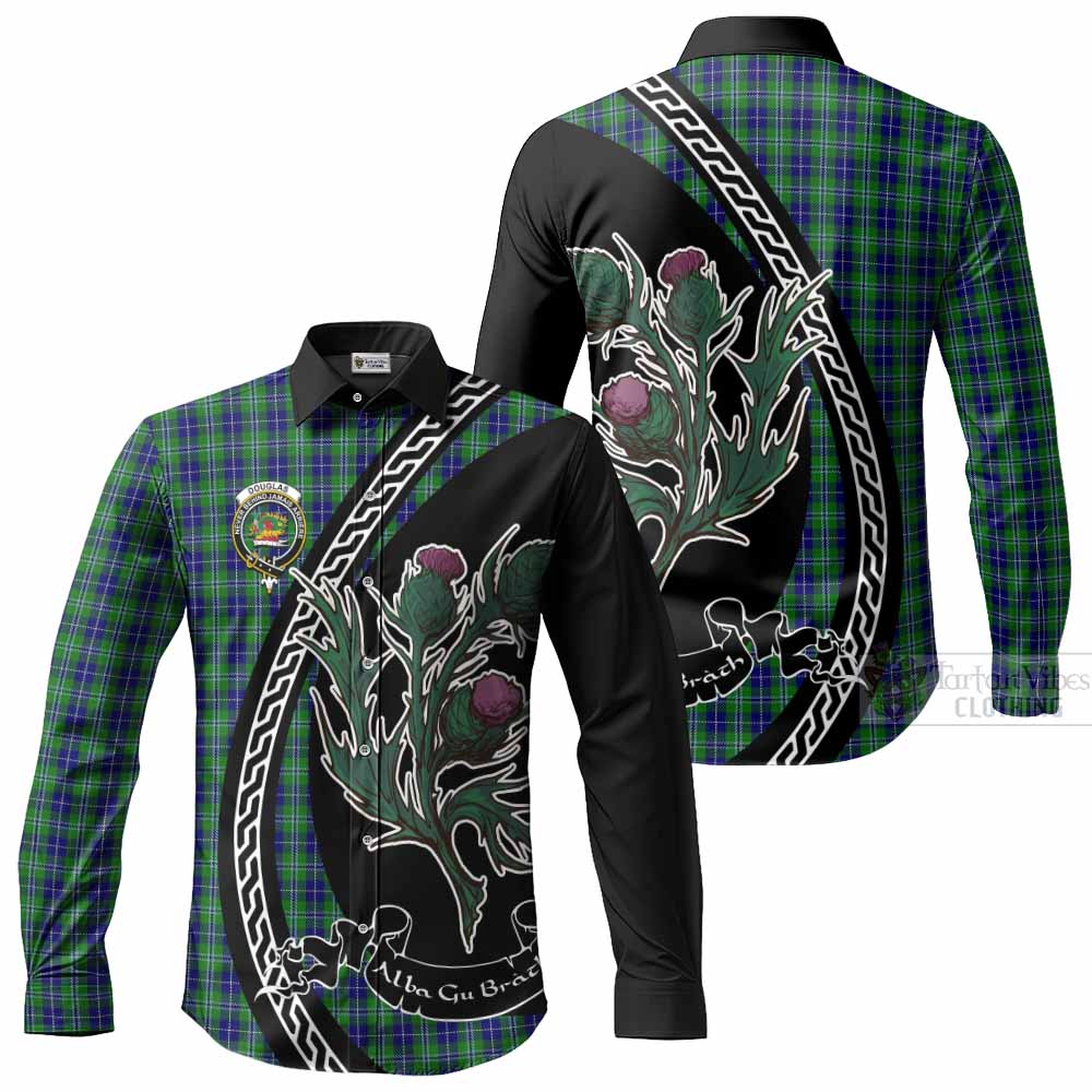 Douglas Family Crest Tartan Long Sleeve Button Shirts Alba Thistle Inspired - Tartan Vibes Clothing