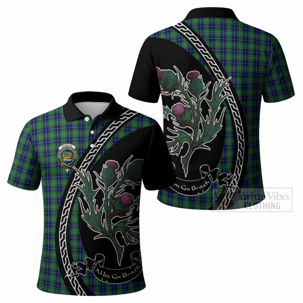 Douglas Family Crest Tartan Polo Shirt Alba Thistle Inspired - Tartan Vibes Clothing