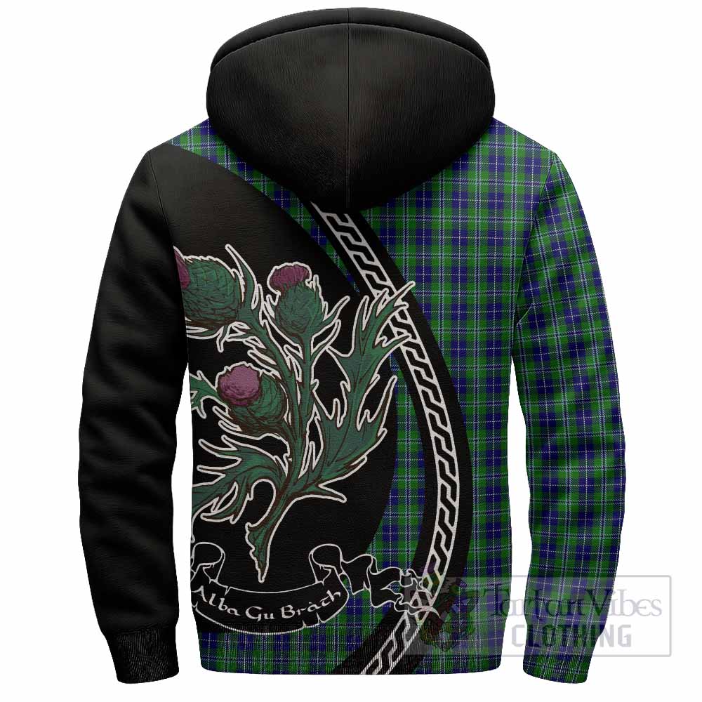 Douglas Family Crest Tartan Sherpa Hoodie Alba Thistle Inspired - Tartan Vibes Clothing