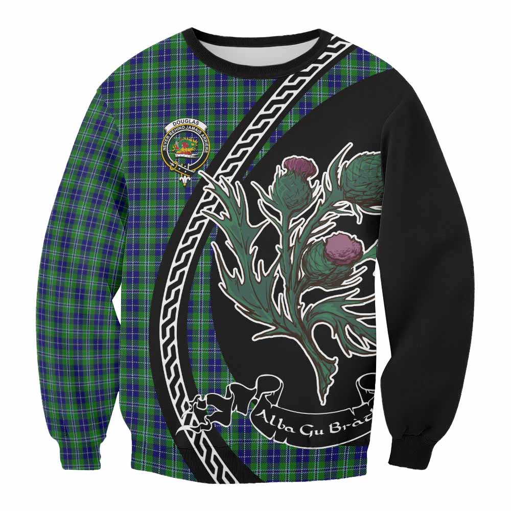 Douglas Family Crest Tartan Sweatshirt Alba Thistle Inspired - Tartan Vibes Clothing