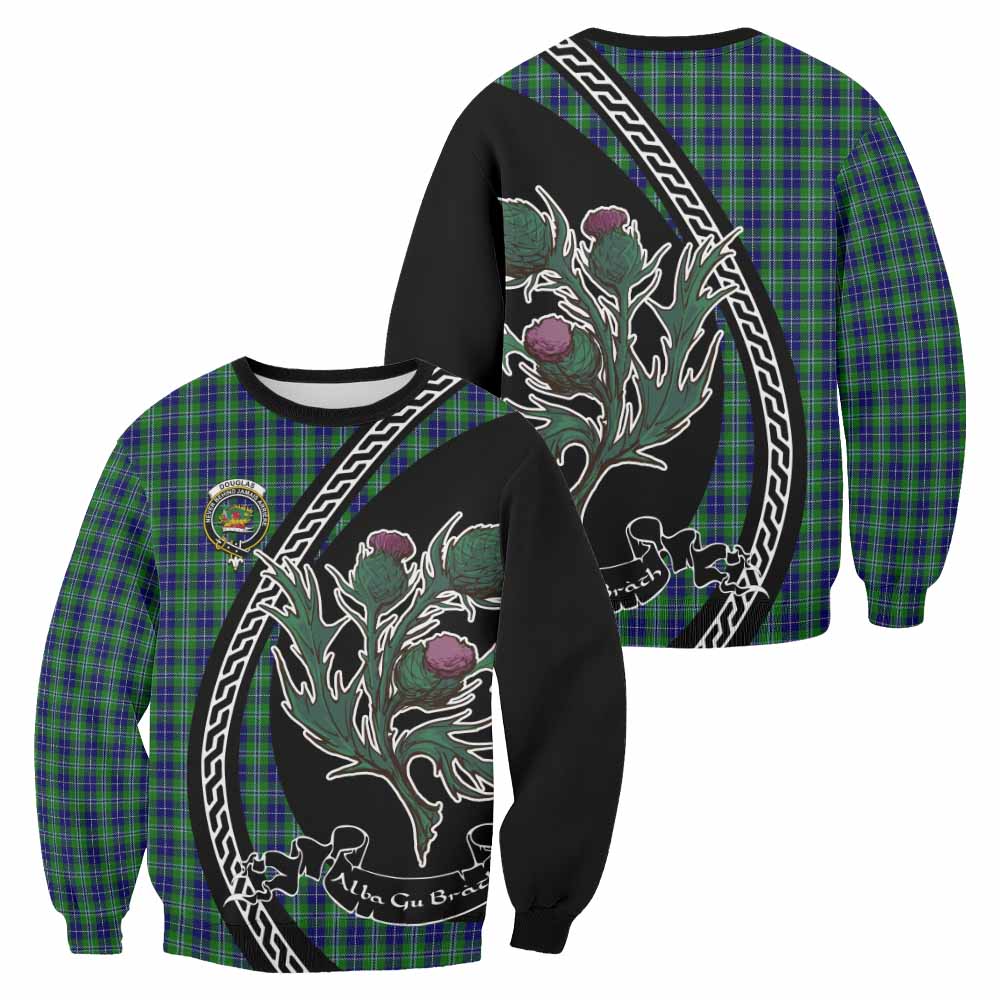 Douglas Family Crest Tartan Sweatshirt Alba Thistle Inspired - Tartan Vibes Clothing