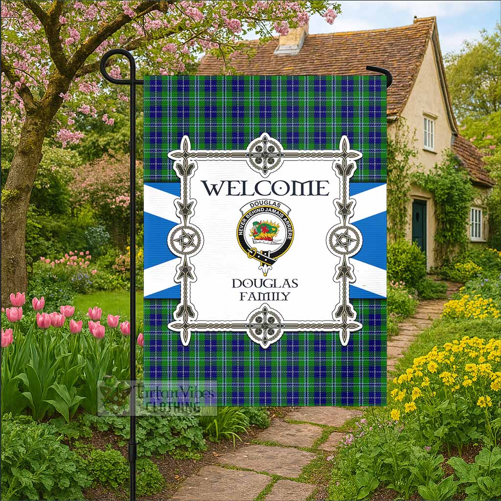 Douglas Family Crest Tartan Welcome Garden Flag Saltire Harmony Style - Tartan Vibes Clothing