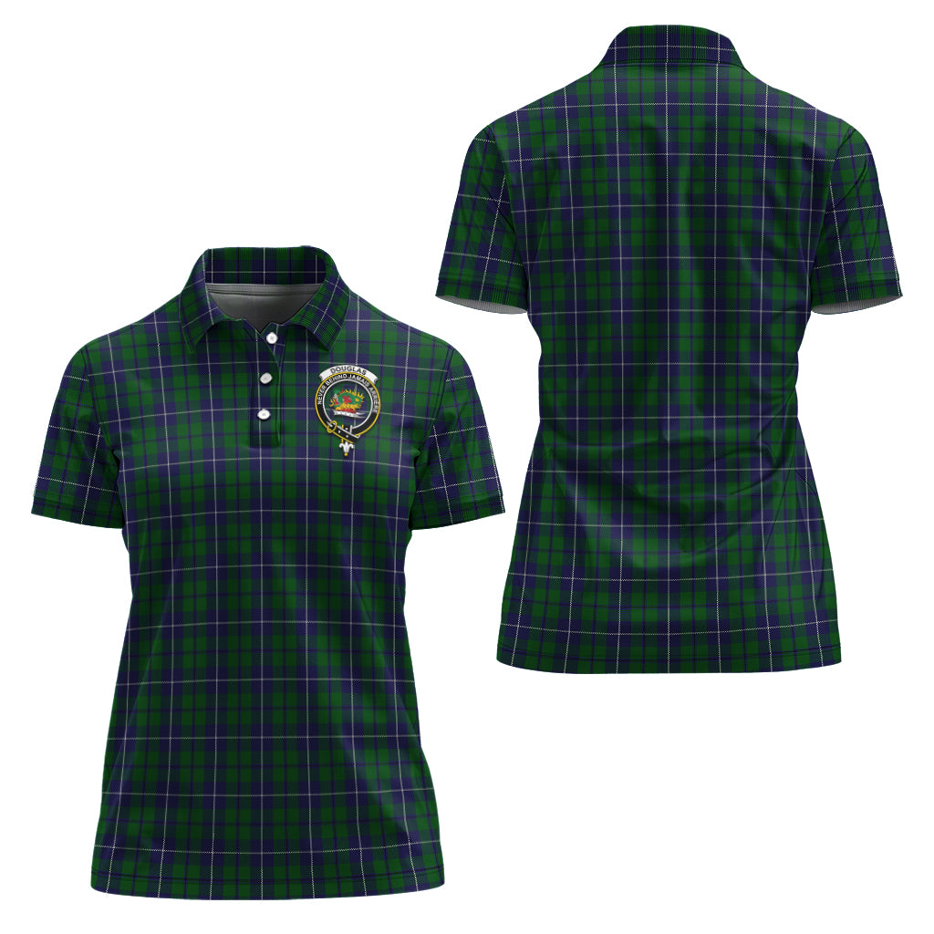 douglas-green-tartan-polo-shirt-with-family-crest-for-women