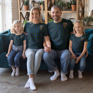 Douglas Green Tartan T-Shirt with Family Crest
