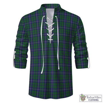Douglas Green Tartan Men's Scottish Traditional Jacobite Ghillie Kilt Shirt