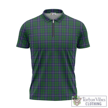 Douglas Green Tartan Zipper Polo Shirt