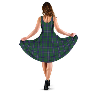 Douglas Green Tartan Sleeveless Midi Womens Dress