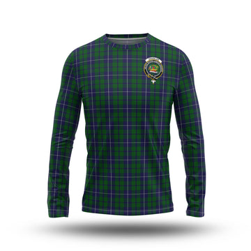 Douglas Green Tartan Long Sleeve T-Shirt with Family Crest