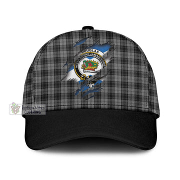 Douglas Grey Tartan Classic Cap with Family Crest In Me Style
