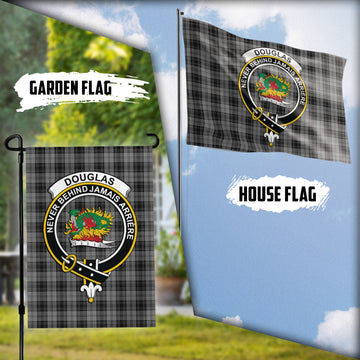 Douglas Grey Tartan Flag with Family Crest