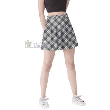 Douglas Grey Modern Tartan Women's Plated Mini Skirt
