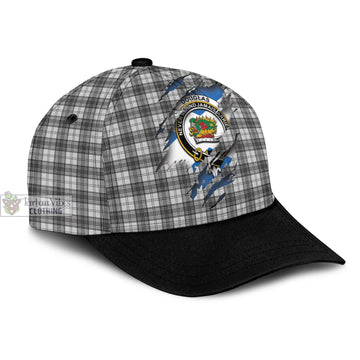 Douglas Grey Modern Tartan Classic Cap with Family Crest In Me Style