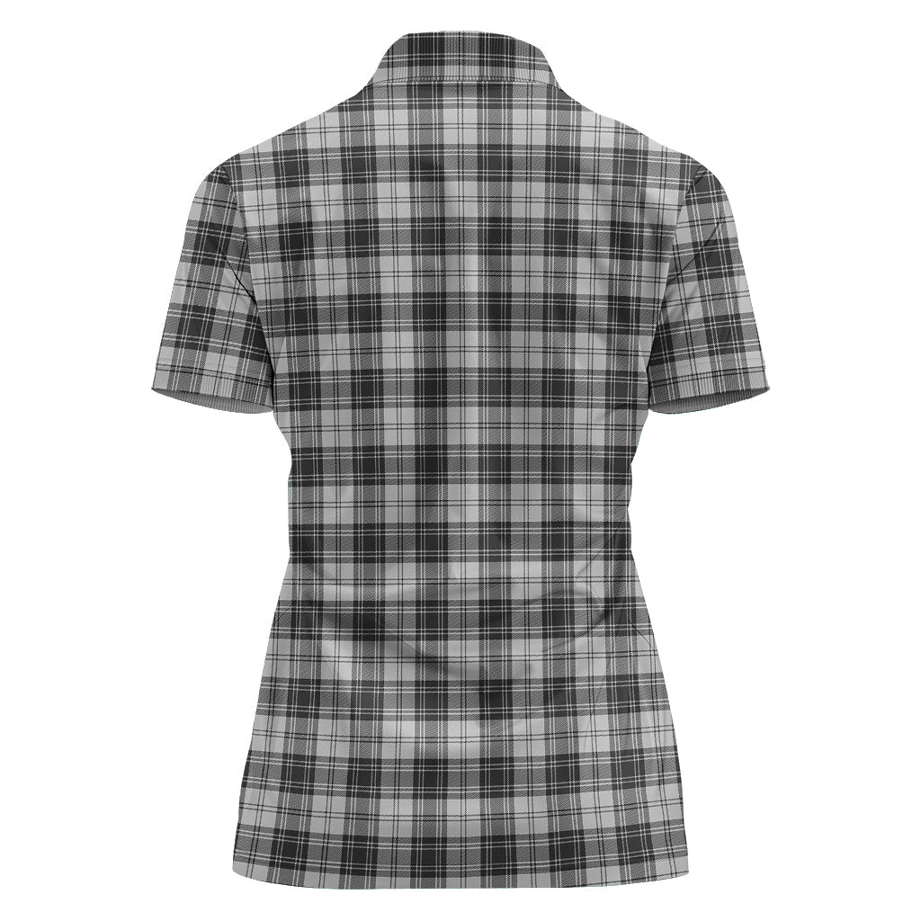 douglas-grey-modern-tartan-polo-shirt-with-family-crest-for-women