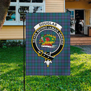 Douglas Modern Tartan Flag with Family Crest