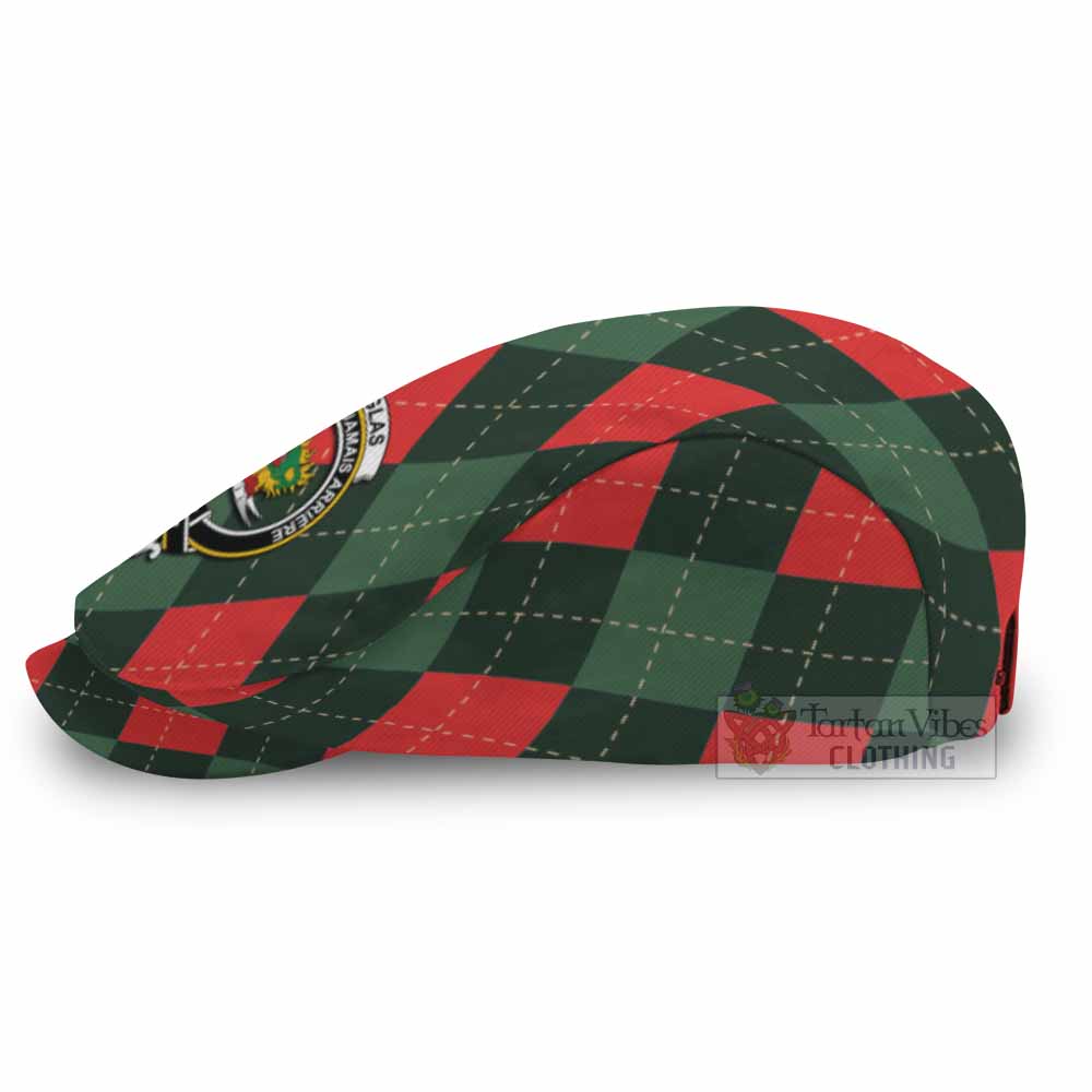 Douglas Scottish Family Crest Flat Cap, Jeff Cap Argyle Plaid Christmas Style - Tartan Vibes Clothing