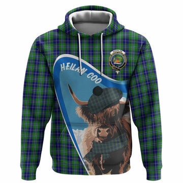 Douglas Scottish Heilan Coo Tartan Crest Hoodie