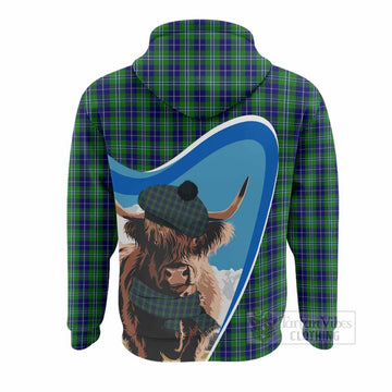 Douglas Scottish Heilan Coo Tartan Crest Hoodie