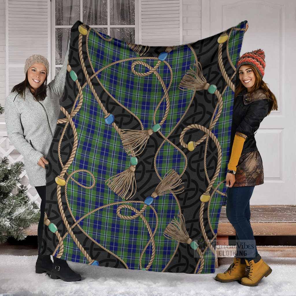 Douglas Scottish Tartan Twisted Ropes Stylized Blanket - Tartan Vibes Clothing