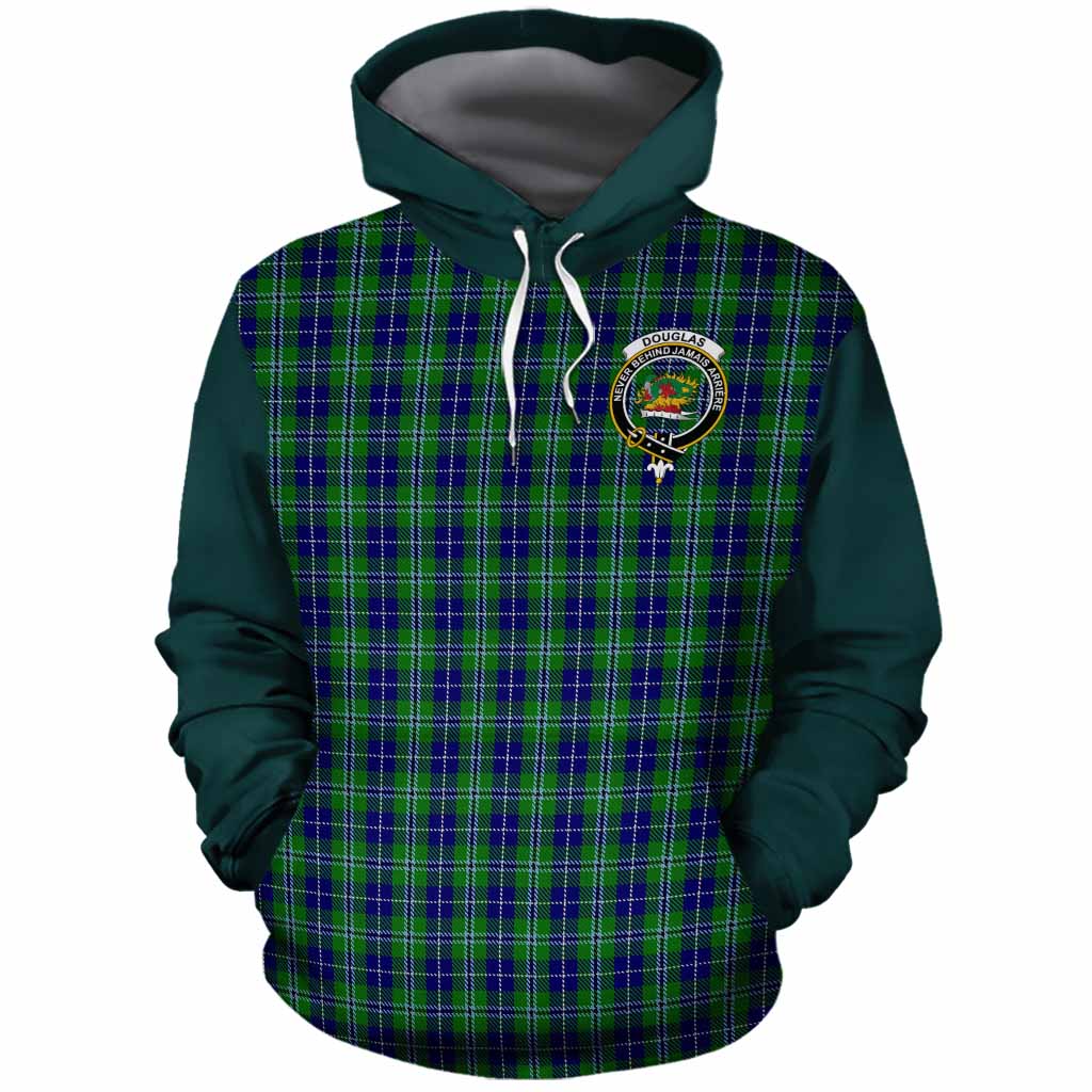 Douglas Tartan Accent Cotton Hoodie with Family Crest