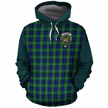 Douglas Tartan Accent Cotton Hoodie with Family Crest