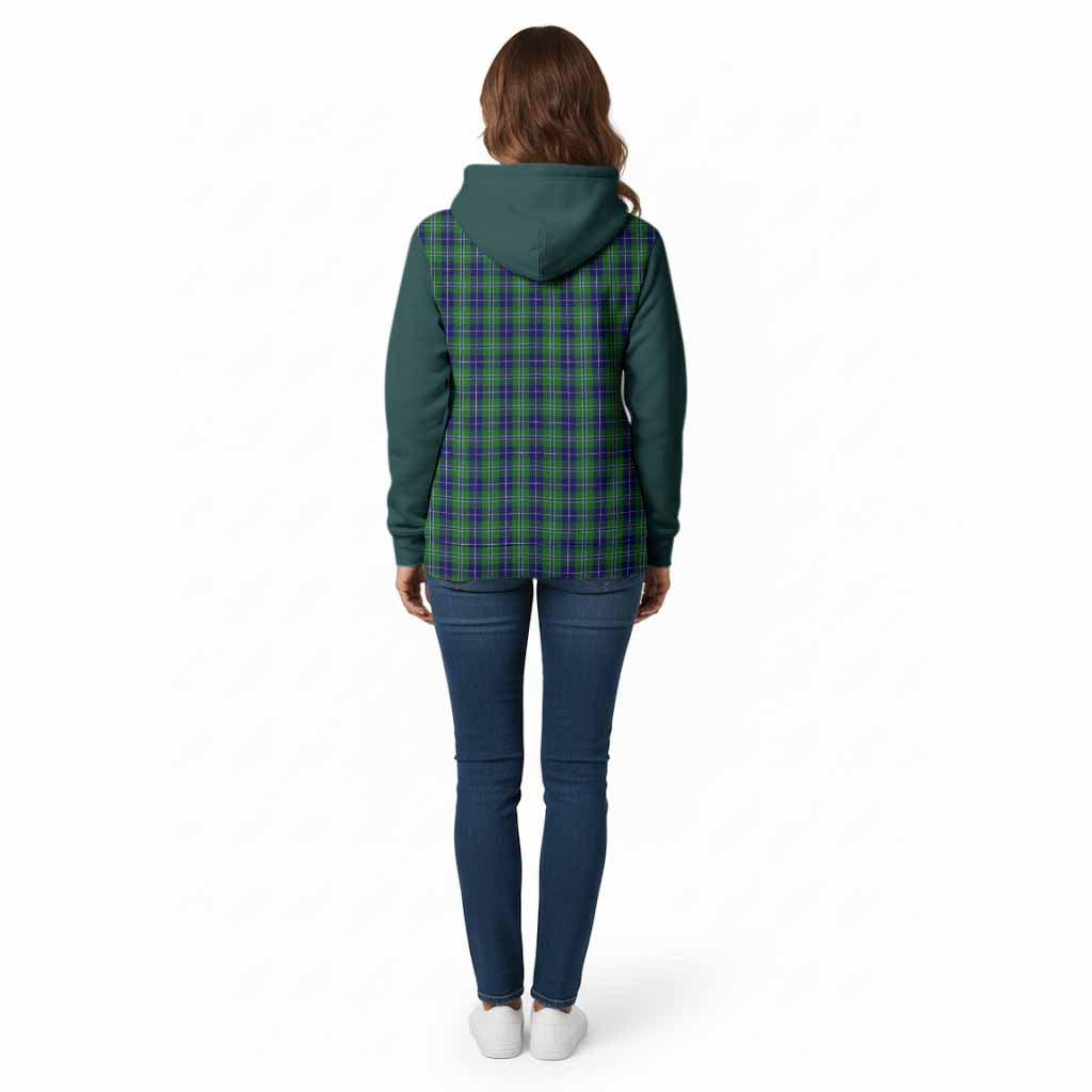 Douglas Tartan Accent Cotton Hoodie with Family Crest