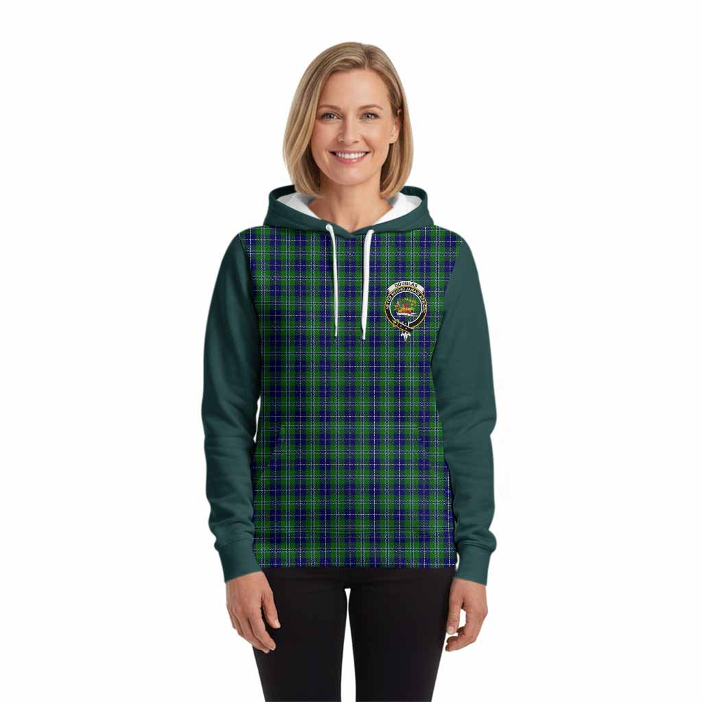 Douglas Tartan Accent Hoodie with Family Crest