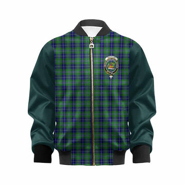 Douglas Tartan Accent Kid Bomber Jacket with Family Crest