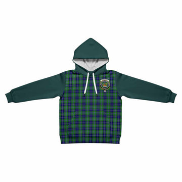 Douglas Tartan Accent Kid Hoodie with Family Crest