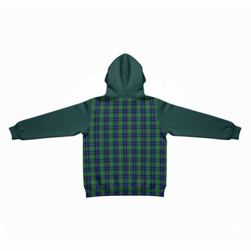 Douglas Tartan Accent Kid Hoodie with Family Crest