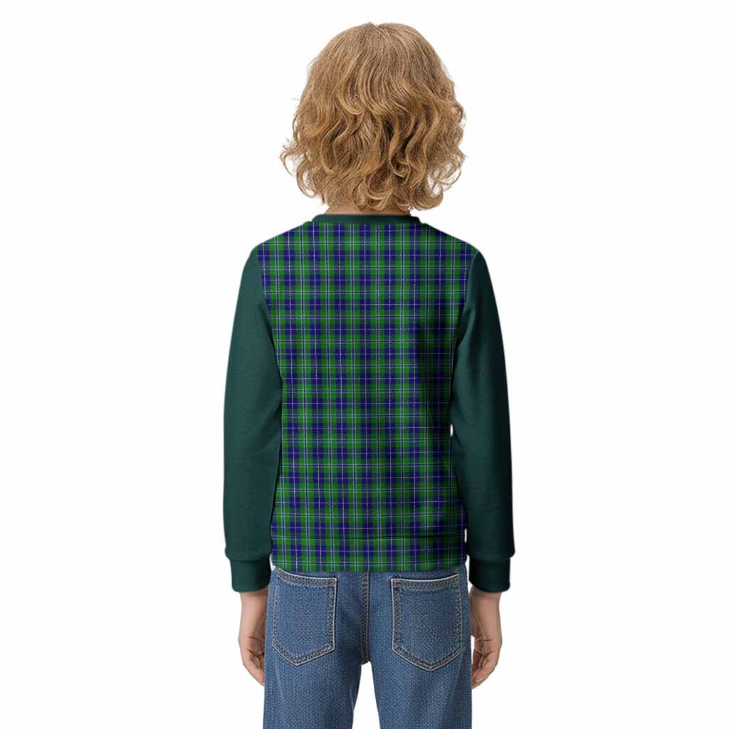 Douglas Tartan Accent Kid Knitted Sweatshirt with Family Crest