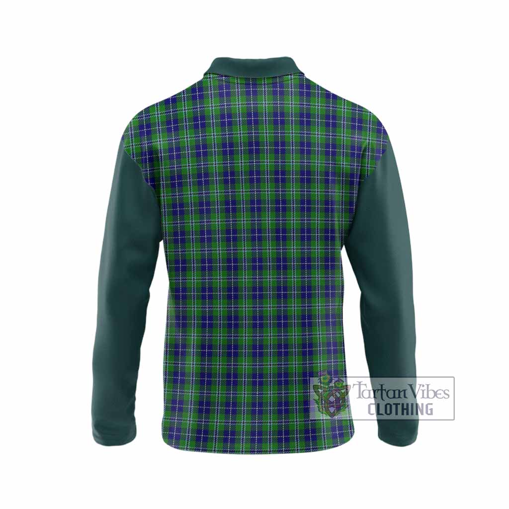 Douglas Tartan Accent Long Sleeve Polo Shirt with Family Crest