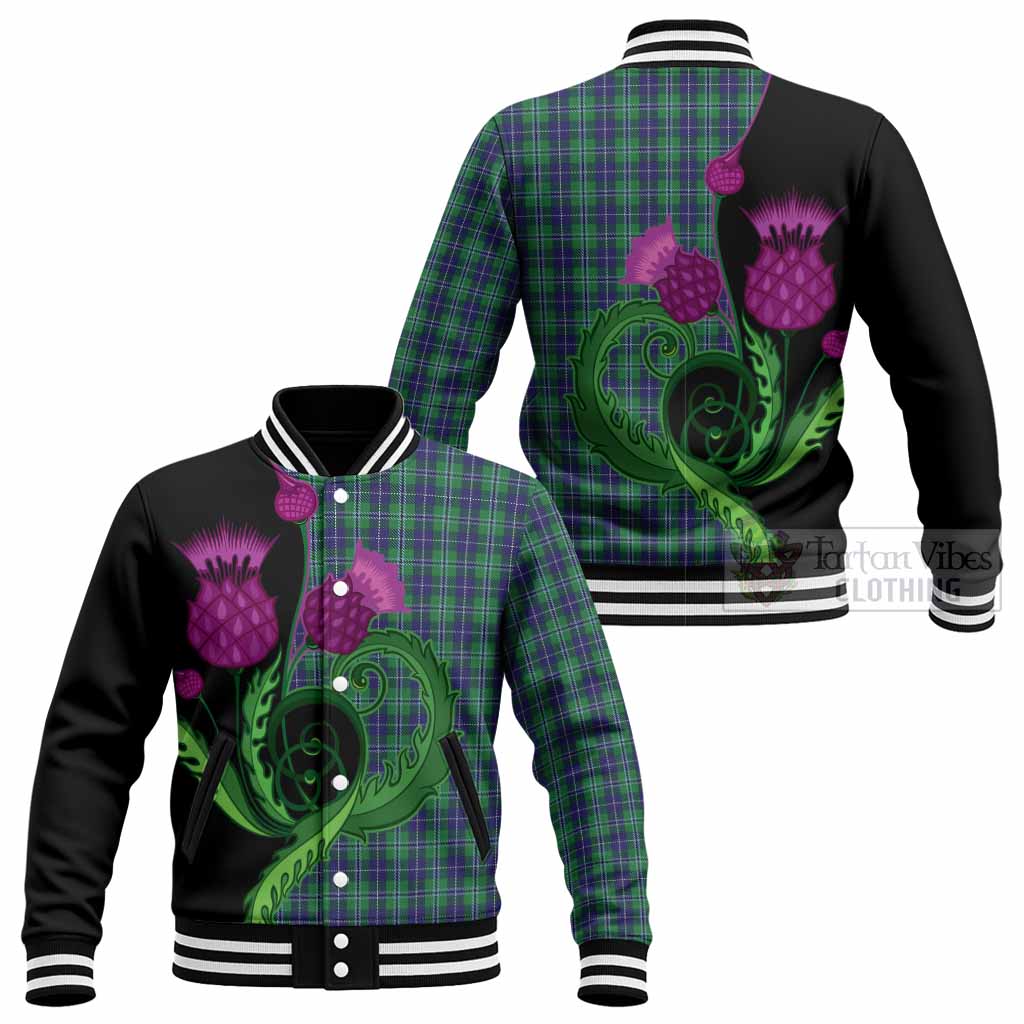 Douglas Tartan Baseball Jacket Traditional Scottish Thistle