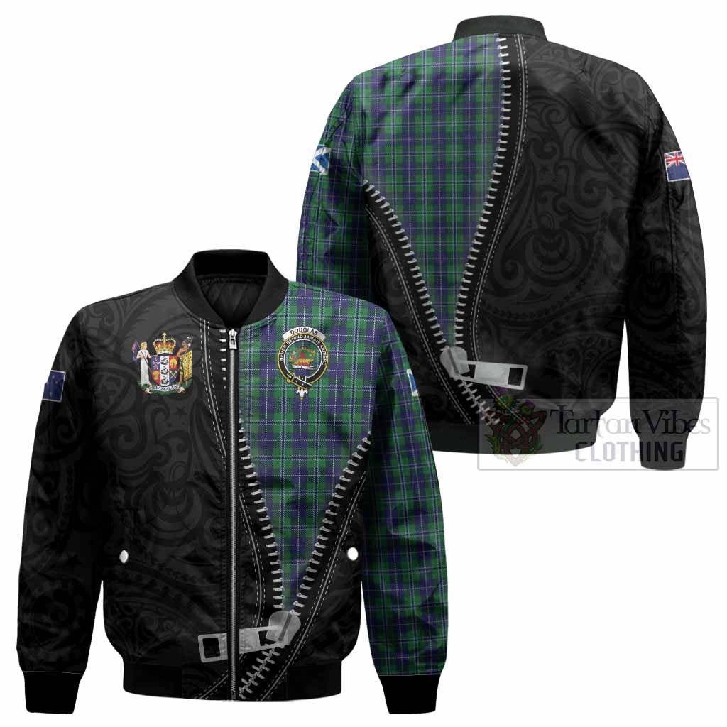 Douglas Tartan Bomber Jacket New Zealand Pattern Unique Zipper Stylized