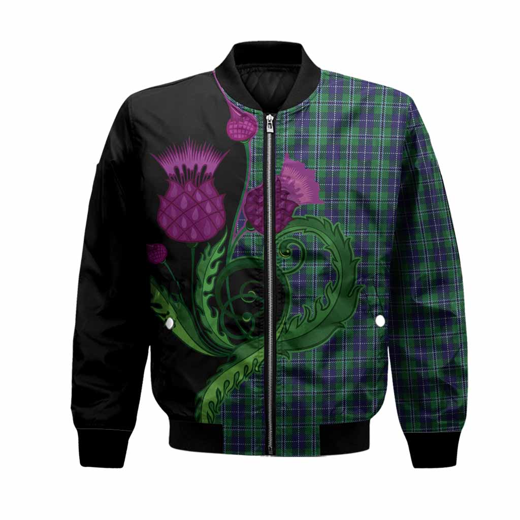 Douglas Tartan Bomber Jacket Traditional Scottish Thistle