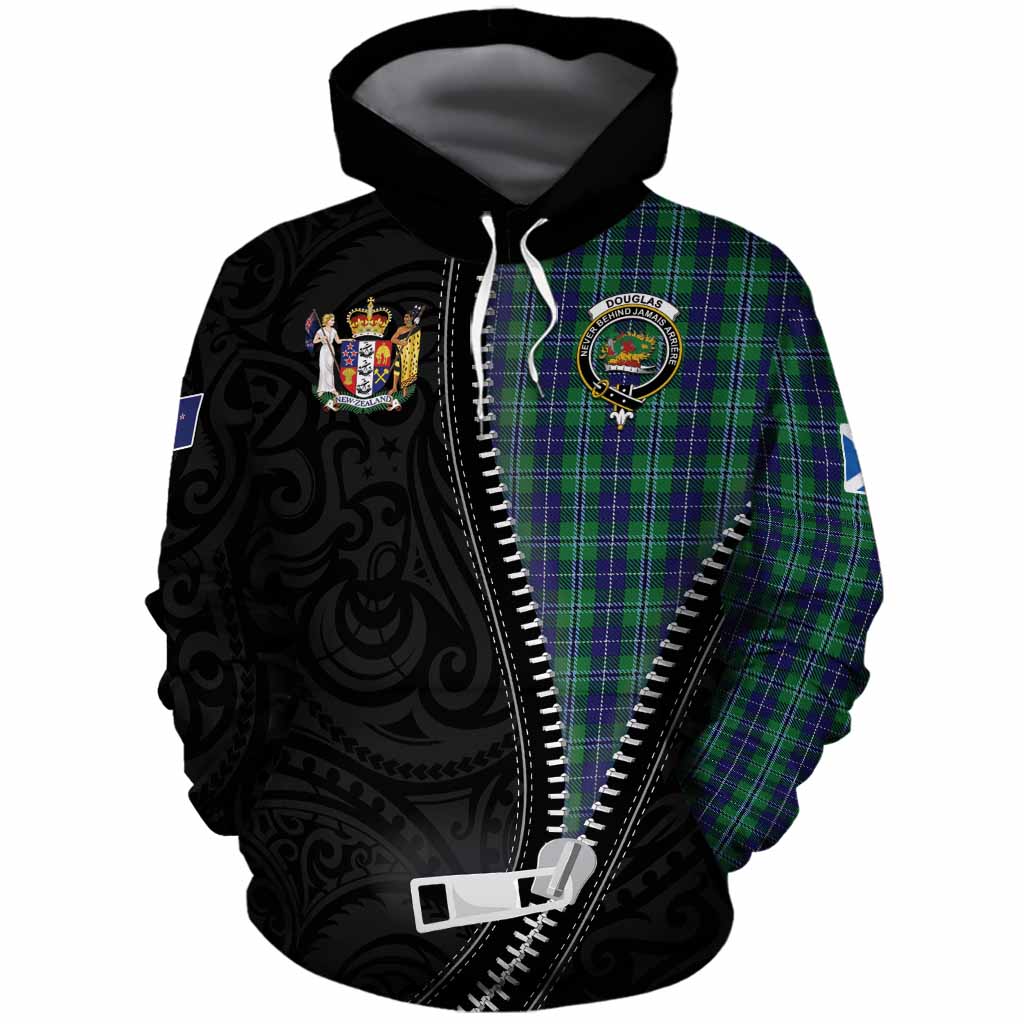 Douglas Tartan Cotton Hoodie New Zealand Pattern Unique Zipper Stylized