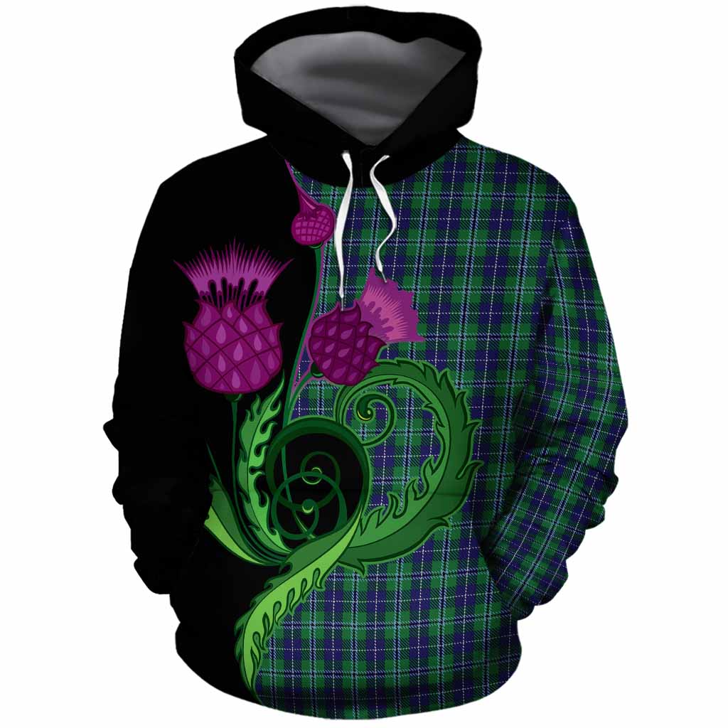 Douglas Tartan Cotton Hoodie Traditional Scottish Thistle