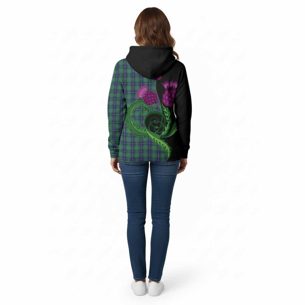 Douglas Tartan Cotton Hoodie Traditional Scottish Thistle