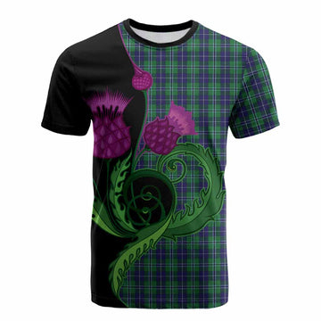 Douglas Tartan Cotton T-shirt Traditional Scottish Thistle