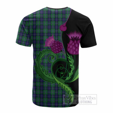 Douglas Tartan Cotton T-shirt Traditional Scottish Thistle