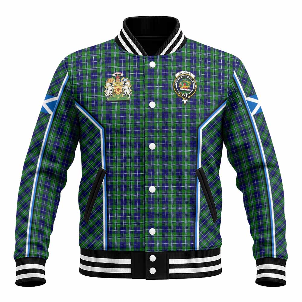 Douglas Tartan Crest Baseball Jacket Scotland Coat of Arm Flag Style - Tartan Vibes Clothing