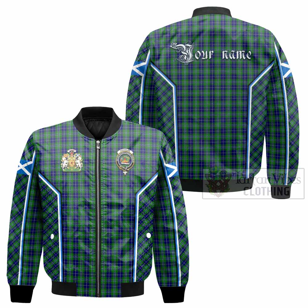 Douglas Tartan Crest Bomber Jacket Scotland Coat of Arm Flag Style - Tartan Vibes Clothing