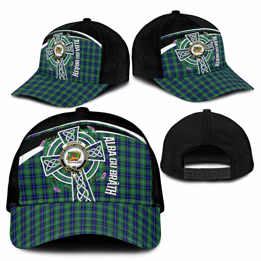 Douglas Tartan Crest Classic Cap Scottish Thistle Celtic Cross Alba Gu Brath