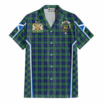 Douglas Tartan Crest Cotton Hawaiian Shirt Scotland Coat of Arm Flag Style - Tartan Vibes Clothing