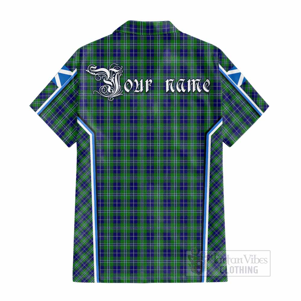 Douglas Tartan Crest Cotton Hawaiian Shirt Scotland Coat of Arm Flag Style - Tartan Vibes Clothing