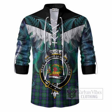 Douglas Tartan Crest Ghillie Shirt New Zealand Maori Korowai Cloak