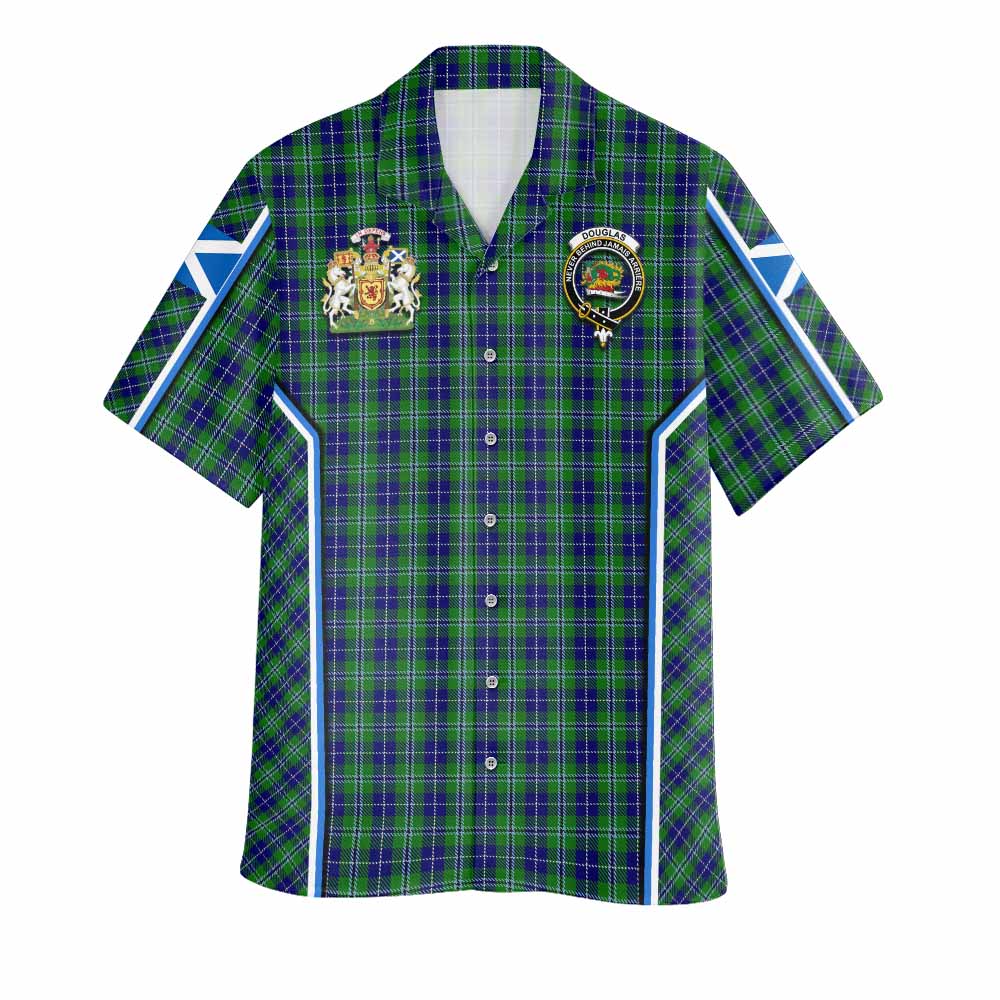 Douglas Tartan Crest Hawaiian Shirt Scotland Coat of Arm Flag Style - Tartan Vibes Clothing
