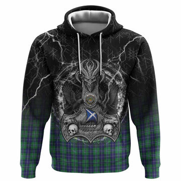 Douglas Tartan Crest Hoodie Celtic Odin's Raven Legacy