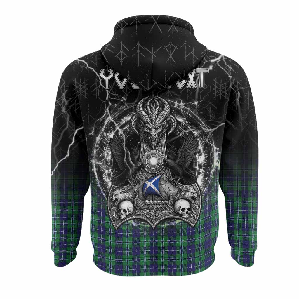 Douglas Tartan Crest Hoodie Celtic Odin's Raven Legacy