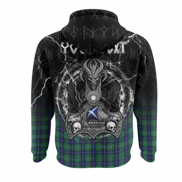 Douglas Tartan Crest Hoodie Celtic Odin's Raven Legacy